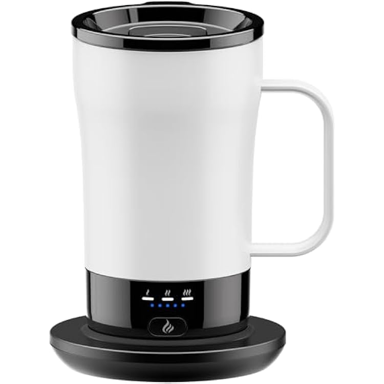 Self-Heating Coffee Mug, 14oz Heated Coffee Mug - Rechargeable Temperature Control Coffee Mug Keep Coffee Hot, Smart Mug Great Gift for Coffee Lovers & Slow Sippers