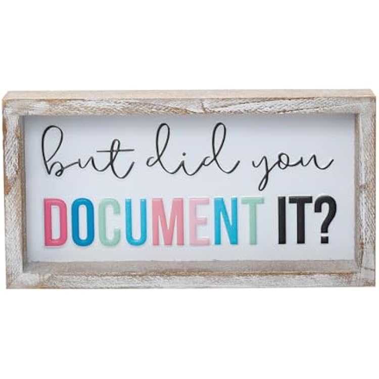 Funny Office Desk Sign, But Did You Document It Sign, Colorful Embossed Design, Ideal Mantel Signs for Home, Table, Shelf, HR Office Decor, and Funny Desk Accessories