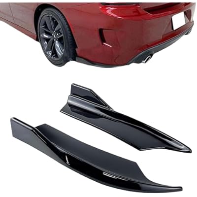 Rear Bumper Lip Side Apron Spat Valance Compatible with Dodge Charger 2015-2021 SRT Not Widebody V2 Style 1 Pair (Gloss Black)