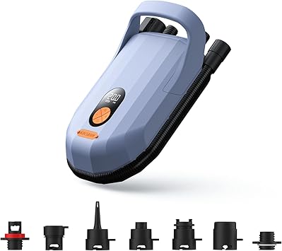 AIRBANK Rechargeable SUP Pump Whale Shark Pro, Fast Inflation &amp; Deflation Paddle Board Pump 20PSI, Auto-Off Air Pump for Kayak, Inflatables, Boats, Kite Wings, Mattress